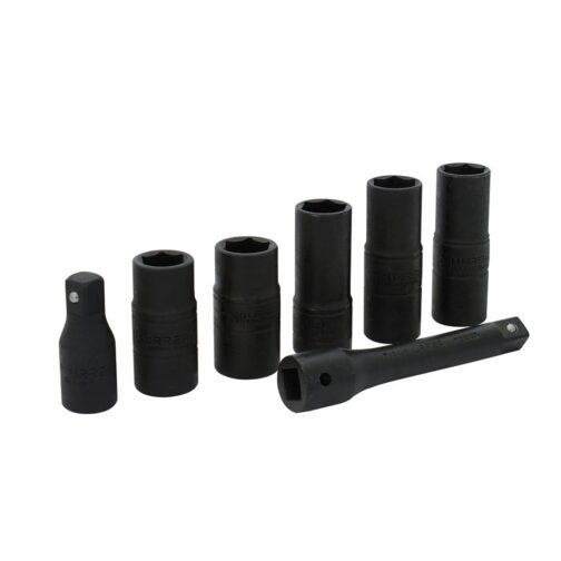 Juego de dados de impacto doble boca cuadro de 1/2" combinados, 6 puntas, 7 piezas-7400DE